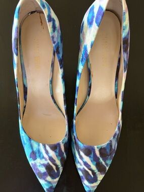 Nine West Blue Multi-Tone Pointed Toe Heels Size 6-1/2